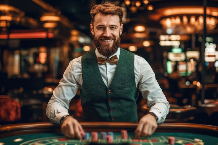 Tampilan meja Live Casino 2falive dengan dealer nyata yang disiarkan langsung untuk pengguna Indonesia
